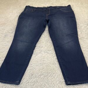 Natural Reflections Dark Blue Ankle Jeans XXL WOMENS SILK DENIM PULL ON